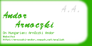 andor arnoczki business card